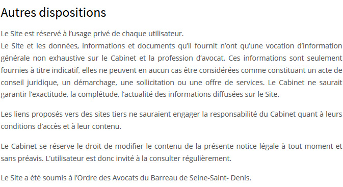 autres dispositions